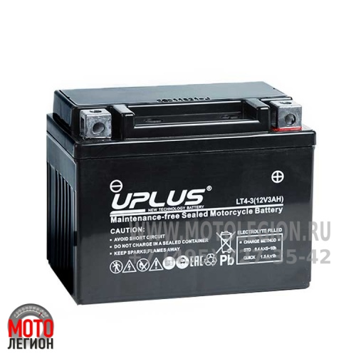 Аккумулятор мото Uplus Super Start LT4-3, 3 Ач