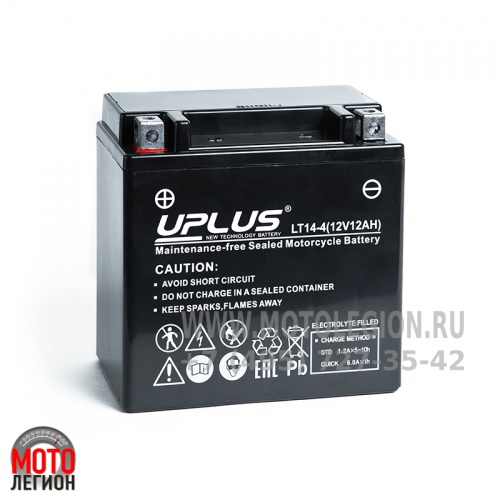 Аккумулятор мото Uplus Super Start LT14-4, 12 Ач