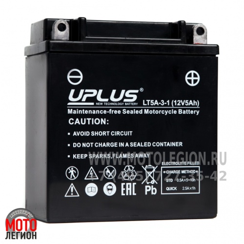Аккумулятор мото Uplus Super Start LT5A-3-1, 5 Ач